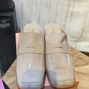 Ana Palma Beige Patent Leather Loafers